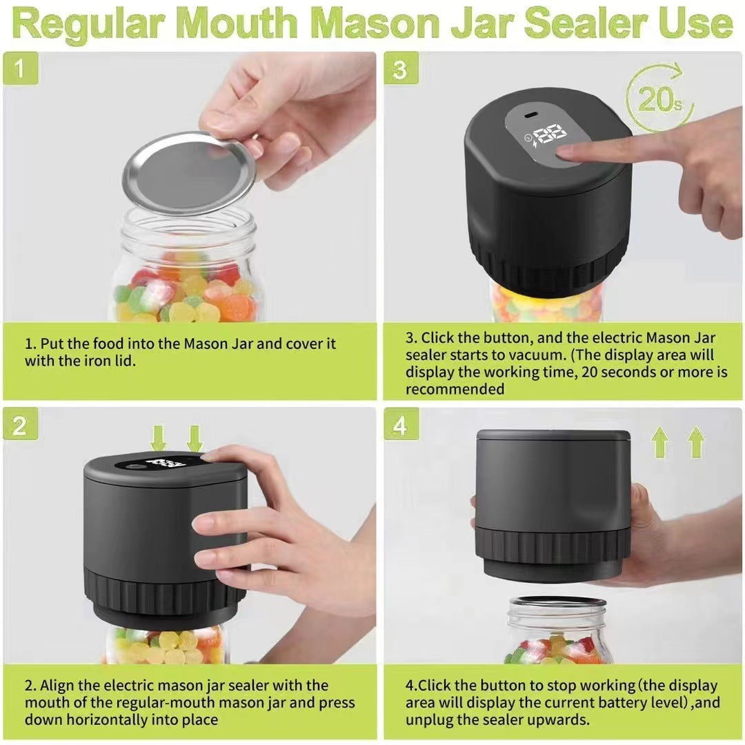 Jar vacuum sealer